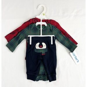 New Carter's 3 Piece Penguin Winter Set Long Sleeve Bodysuit Pants Baby 3 Months